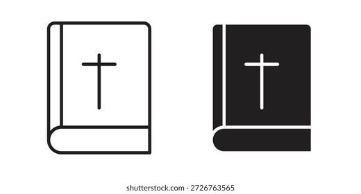 Bible icon set. minimal logotype web element pack.