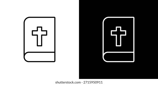 Icono de la Biblia. Símbolo plano simple. Ilustración de pictograma de contorno negro perfecto