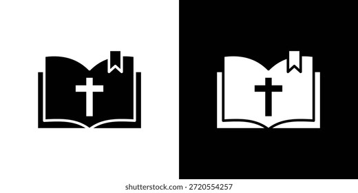 Icono de la Biblia. Pictograma simple de alta calidad. Estilo sólido moderno
