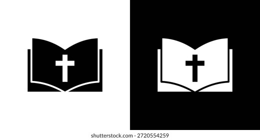 Icono de la Biblia. Pictograma simple de alta calidad. Estilo sólido moderno