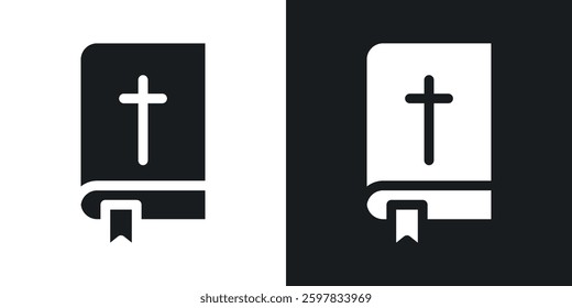 Bible icon symbol collection on white background.