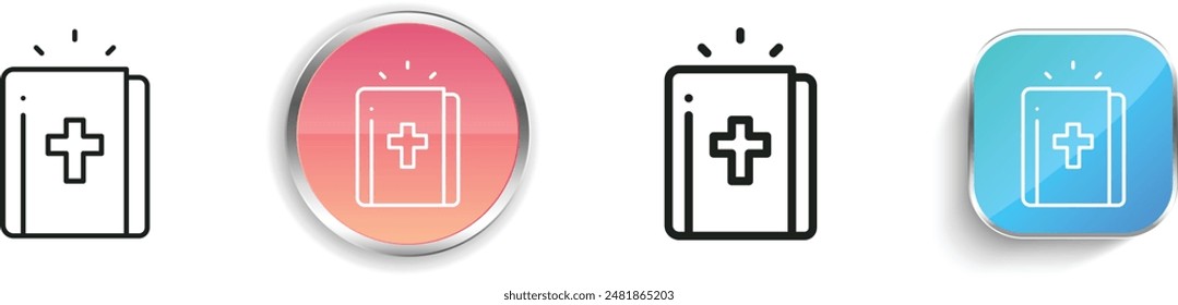 bible icon. Thin Linear, Regular and Button Style Design Isolated On White Background