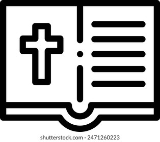 bible icon. Thin Linear Style Design Isolated On White Background