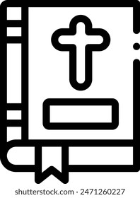 Bibelsymbol. Dünnes lineares Design isoliert auf weißem Hintergrund
