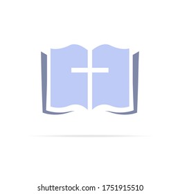 Bible icon in trendy flat style, with shadow. Vector illustration eps 10