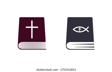 Bibelsymbol im trendigen, flachen Stil einzeln auf weißem Hintergrund. religiöses Symbol. Vektorgrafik, EPS10
