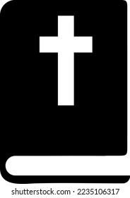 Icono de la Biblia en estilo plano de moda aislado en fondo gris. Símbolo de religión para tu diseño web sobre fondo blanco..eps