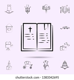 Bible icon. Universal set of wedding for website design and development, app development