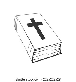 Bible icon - vector. Black Bible book icon. Bible book icon in flat style, isolated.