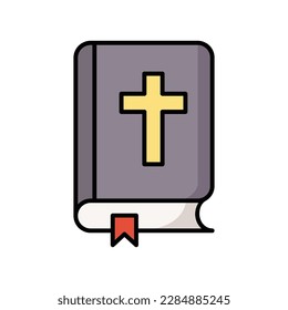 plantilla de diseño de vectores de icono biblia en fondo blanco