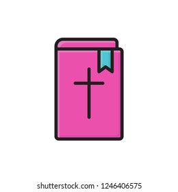 bible icon vector fill outline style design