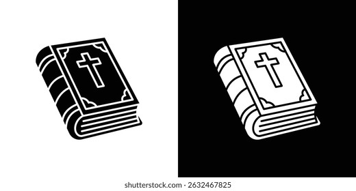 Bible icon Vector in flat style. Collection silhouettes