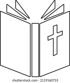 Bible Icon vector line art on white background..eps
