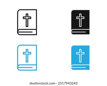Bible icon vector set illustration