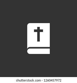 bible icon vector. bible sign on black background. bible icon for web and app