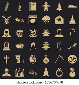 Bible icons set. Simple style of 36 bible vector icons for web for any design