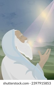 Bible illustrations vector. Torah. Abraham. 