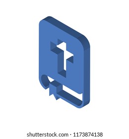 Bible isometric left top view 3D icon