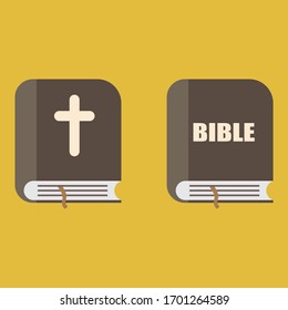 
Bible. Leather-bound book. vector on color background