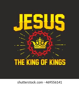 Bible lettering. Christian art. Jesus - the King of Kings.