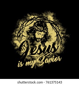 Bible lettering. Christian art. Jesus is my Savior.