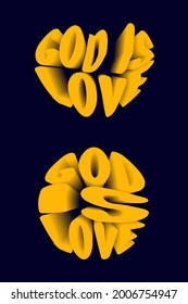 Bible lettering Christian art Vector religions lettering - God is love Modern lettering illustration for t-shirts, banners, flyers