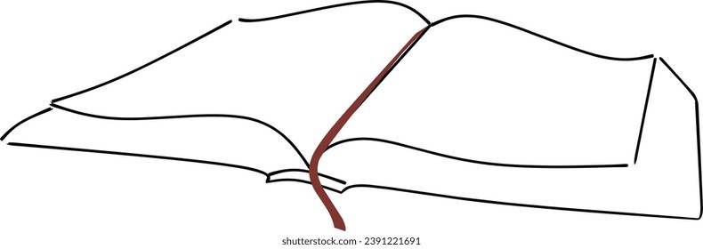 Bible with Line Drawing illustration