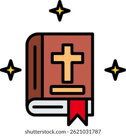 Bible Line Filled Vector Icon Design