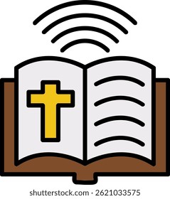 Bible Line Filled Vector Icon Design