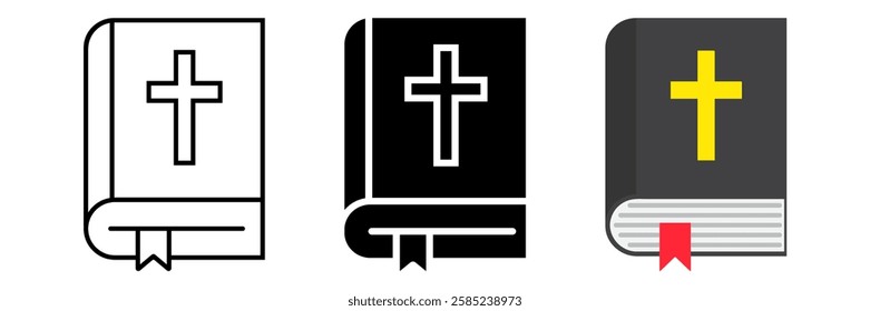 Bible line icon collection, easter and holiday, book icon set graphics, a linear pattern on a white background, eps 10.