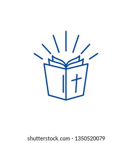Bible line icon concept. Bible flat  vector symbol, sign, outline illustration.
