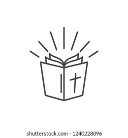 Bible line icon concept. Bible vector linear illustration, symbol, sign