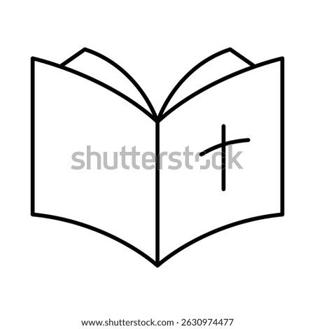 Bible Line Icon Editable Stroke. Christian, Christianity, Church, Faith, Spirituality, Pray, Belief, Easter, Religion, God, Books Icons Vector Illustration