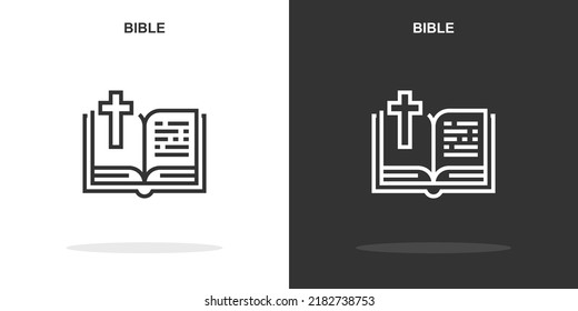 bible line icon. Simple outline style.bible linear sign. Vector illustration isolated on white background. Editable stroke EPS 10