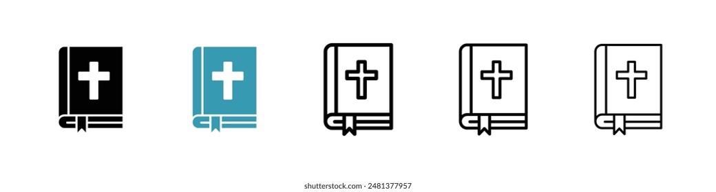 Bible line icon vector set.