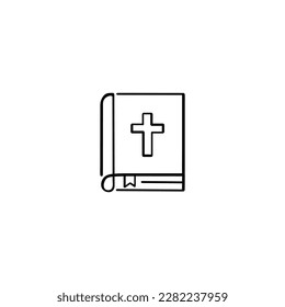 Diseño de iconos de estilo de línea de la biblia