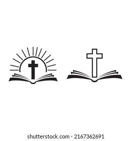 Bible Logo Icon Christian Cross Stock Vector (Royalty Free) 2167362691 ...