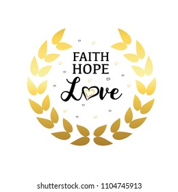 bible message in golden wreath leaf design. Vector illustration