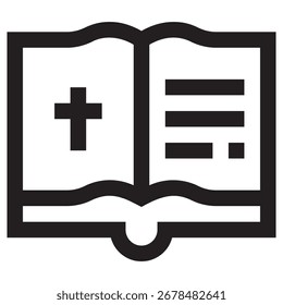 Bible Modern Vector Icon – Minimal Illustration Symbol Template for Web Mobile App UI Design