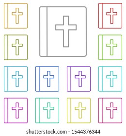 Bible multi color icon. Simple thin line, outline vector of History icons for UI and UX, website or mobile application