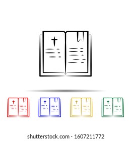 Bible multi color style icon. Simple thin line, outline vector of wedding icons for ui and ux, website or mobile application