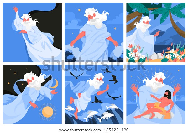 Bible Narratives About Six Days Creation Stock Vector Royalty Free 1654221190 Download high quality creation clip art from our collection of 41,940,205 clip art graphics. https www shutterstock com image vector bible narratives about six days creation 1654221190