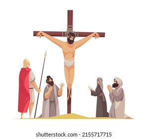 Bible narratives composition with doodle style mythological characters in religion scene vector illustration