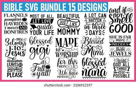 Bible new bundle designs Bible Verse design, Isolated on white background, Files for  Hand drew lettering phrase, Calligraphy design, Cutting 