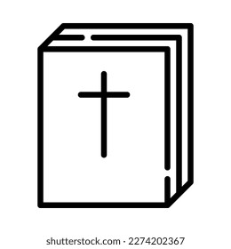 Bible outline icon. Christian faith. Catholic faith. Vector Illustration.