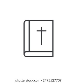 Bibel umrissenes Symbol isoliert auf weißem Hintergrund