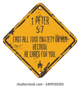 Bible Quote. 1 Peter 5 7. 