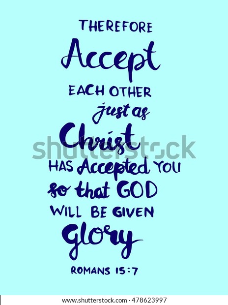 Bible Quote Accept Each Other Hand Stock Vector (Royalty Free ...