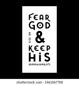 Bible quote, fear god and keep his commandments, for print or use as poster 