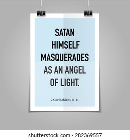 Bible quote hipster poster on a blue folded paper background 